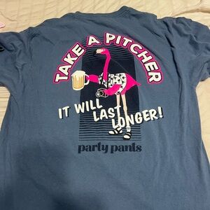 Party Pants Blue Flamingo Graphic Tee